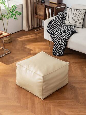 1件装奢华复古做旧皮革储物脚凳，可作玩具及杂物收纳袋，客厅装饰，大容量储物凳（不含填充物），夏季女士礼物，婚礼礼品