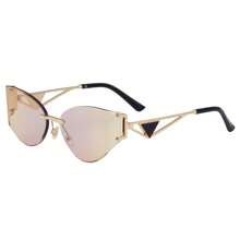 1pc New Stylish Cat Eye Frameless For Women, Casual Retro Party Cute Sexy Street Elegant High-End Glasses, Suitable For Daily Wear, Outdoor Activities