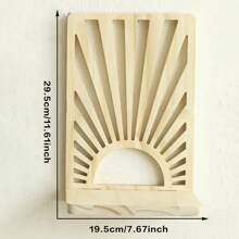 1pc Minimalist Wooden Hanging Wall Shelf For Home Decor, Plant Pot, Vase And Ornament Display