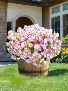 2/6/10 piezas Flores artificiales de exterior de seda Campanilla resistente a los rayos UV, planta de boj verde, eucalipto, hierba artificial adecuada para decoración de hogar, oficina, boda, maceta, cerca, patio, balcón en primavera/verano