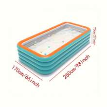 4-Ring Extra Large Inflatable Swimming Pool, Durable PVC Family Backyard Outdoor Pool (Shipping By Sea). Recommended To Have A Clean Ground Surface, And If The Ground Is Uneven, Please Lay A Carpet.