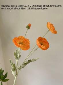 1 Stück Mohn-Blumen Simulation Blume Heim-Dekoration Seide Blume Plüsch-Stiel Simulation Blumen Ornament Handgehalten Blumen Party-Dekoration Hochzeits-Dekoration Restaurant Tisch Simulation Blumen Dekoration Künstliche Blumen Zweige inklusive Eisendraht können gefaltet werden