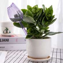 1pc/2pcs Tulip Shaped Plant Waterer, PVC Material Durable Scratch-Resistant Simple Automatic Plant Watering Device