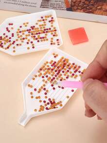 3/6/10pcs DIY Artificial Diamond Painting Tray, Art Painting Bead Sorting Tray, Rhinestone Gems Accessories, DIY Craft Tools, Jewelry Making Tray, Sorting Tray