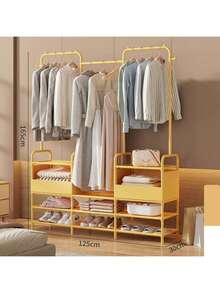 1 Set Easy Assemble Closet Organizer, Home Bedroom Reinforced Steel Rack Wardrobe, Clothes Hanging Storage, Bedroom Clothing & Miscellaneous Storage Cabinet, Sturdy Minimalist Modern - Multicolor - View 22