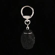 Chaveiro em Cápsula Metálica Oval de Cristal, À prova d'água e Hermético, Caixa de Armazenamento Pequena para Pílulas, Dourado Brilhante, Mochila Escolar