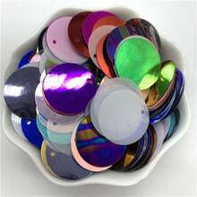 200 szt. 20 mm płaskie okrągłe cekiny z 1 otworem bocznym PVC płaskie okrągłe luźne cekiny paillettes szycie rękodzieło DIY ślubny wisiorek