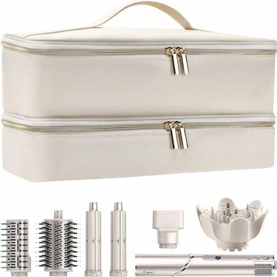 Large Capacity Travel Organizer Bag, Portable Makeup Bag, Toiletry Bag, Hair Accessories Pouch Including Hair Dryer, Straightener, Curling Iron, Great For Traveling, Valentine's Day, Christmas, Mother's Day Gifts, Essential For Home And Travel Use