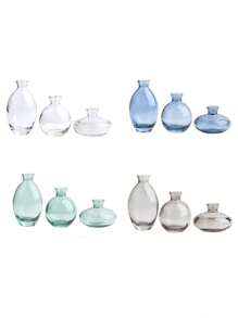 1 set de vases à fleurs en verre transparent, vases décoratifs modernes petits et mini, vases minimalistes esthétiques pour la décoration de la maison, vintage, mignons, faits main, petits centres de table de mariage pour une seule fleur, rose, décoration de la maison, vase à fleurs, centre de table, décoration de table