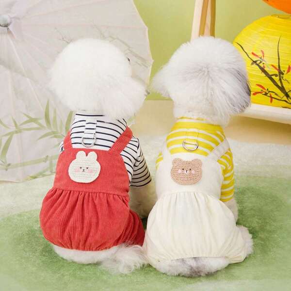 1pc Pet Clothes For Dogs And Cats, Spring New Style Teddy Dog Clothes With Traction Four-Legged Pants, Pet Clothes For Spring And Summer