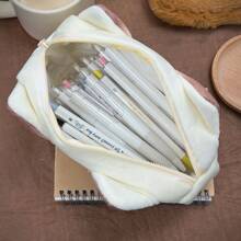 1pc Cute French Toast Shaped Large Capacity Pencil Case/Stationery Pouch For Students