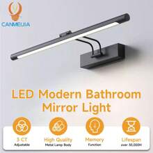 Barre lumineuse murale de salle de bain de 50 cm, montée sur bras articulé. Luminaire décoratif pour miroir de salle de bain, variateur 3 couleurs avec interrupteur à mémoire, 15W. Convient pour la salle de bain, le salon, la chambre, le couloir, la salle d'exposition/de lecture/à manger/bar/chambre/café/salle à manger/magasin de vêtements/salon/musée