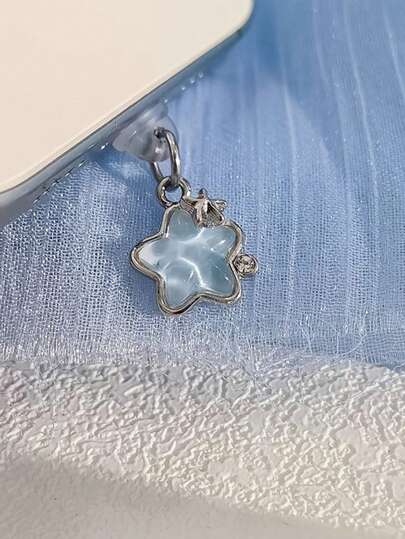 1pc Metal Rhinestone Bow Charm/Phone Charging Port Dust Plug/Decoration Pendant/Applicable For Iphone/Type-C/Android Plug