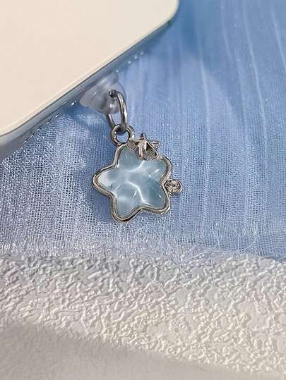 1个金属水钻蝴蝶结吊坠/充电口防尘塞/装饰挂件，兼容/Type-C/安卓接口