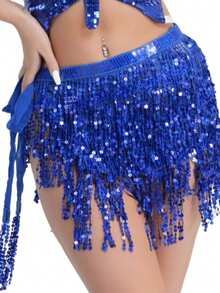 1PC Belly Dance Hip Towel Dance 4-Layer Sequined Tassel Waist Belt Bohemian Belly Dance Waist Chain Dance Waist Towel(The Outer Packaging Of The Product Is Shipped Randomly)Product Color Shipped With - Multicolor - View 3