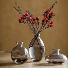 1 set de vases à fleurs en verre transparent, vases décoratifs modernes petits et mini, vases minimalistes esthétiques pour la décoration de la maison, vintage, mignons, faits main, petits centres de table de mariage pour une seule fleur, rose, décoration de la maison, vase à fleurs, centre de table, décoration de table