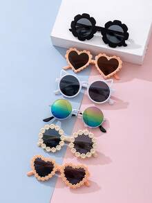 6pcs Simple & Cute Fashion Eyeglasses For Kids And Adults, Suitable For Everyday Use - Multicolor - View 5