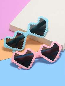 5pcs/Set Colorful Mosaic Border Glasses Set, Fun Party Decorative Glasses - Multicolor - View 2