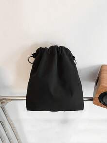 Mini Nylon Fabric Student Crossbody Bag - Black - View 6