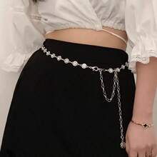 一款女士银色金属腰链，适合夏季、上学、秋季、万圣节等场合。 - 銀色 - 查看 2