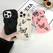 1 件千禧风格多巴胺马卡龙大波浪可爱蝴蝶手机壳适用于 16/Redmi Note 11 4G/Galaxy A55/Infinix Note 30/ Moto E30/Spark Go 2023/Spark Go 2024 - 白色 - 查看 3