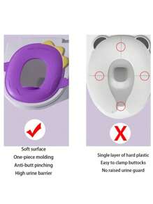 1pc TPE Soft Packaging Children's Portable Folding Travel Toilet Seat With Non-Slip Silicone Pad Potty Training Seat Toilet Ring Foldable Washable Toilet Seat Mat Suitable For Toddlers, Boys And Girls
