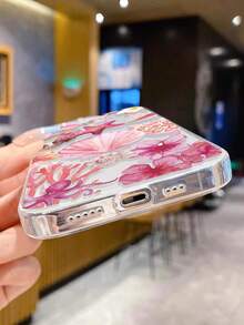 Ocean 1pc Protective Cell Phone Case With Transparent Marine Elements, Seashell & Starfish Decor, Thick & Anti-Drop - Multicolor - View 5