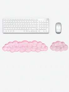 凝胶云朵鼠标腕托，清凉舒适，支撑手腕和手臂，缓解鼠标使用和打字带来的疼痛，适用于办公/电脑/笔记本电脑/游戏鼠标垫（透明白） - 無色 - 查看 12