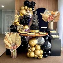 30 piezas Globos negros, blancos y dorados - Incluye globos metálicos dorados, mates negros, mates blancos y con brillo negro y dorado. Excelente para bodas, propuestas, cumpleaños, graduaciones, vuelta al cole, compromisos, duchas nupciales, decoración con globos, fondos y accesorios para fotografía