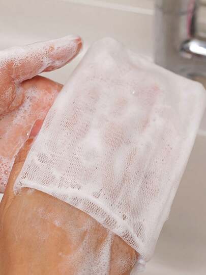 20 قطعة شبكة تنظيف الصابون قابل للتخزين، كيس شبكي لتنظيف الوجه بالرغوة ذو طبقتين غير معطر، كيس محفز للرغوة قابل للسحب