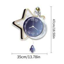 YZOK Reloj oscilante de cohete pequeño YZOK, a pilas, adecuado para decoración del hogar o regalos de cumpleaños para niños, reloj silencioso para dormitorio. Reloj de pared decorativo