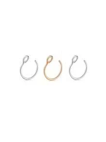 1 pieza/Set de 3 piezas Aros falsos para la nariz Joyería de perforación falsa de 8 mm Aros falsos para aro de labio, septum y nariz Nuevo conjunto de aros falsos para labios para mujeres y hombres