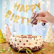 1pc 1/2 Shape Math Creative Candle, Suitable For Birthday Party, Wedding Anniversary Celebration Cake Topper, Birthday Candle, Party Mini Candle, Baking Decor, Dessert Party, Numeral Candle, Cute Candle, Also Applicable For Women's Birthday Party, Girlfriend Gathering