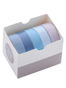 5-teiliges/Box Set mit einfarbigen und Papier-Masking-Tapes, geeignet für DIY Sammelalbum Dekoration, Junk Diary Collage, Fotoalbum Masking Tape Schreibwaren, Basteln, Scrapbooking 10mm (0,4 Zoll) breit 2 Meter lang Schulanfang
