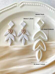 1pc/4pcs Leaf Polymer Clay Cutter Polymer Clay Jewelry Making, Polymer Clay Stud Earring Making Tool, Clay Jewelry Making Kit - Leaf Long - View 6