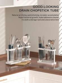 Kitchen Counter Utensil Holder, Large Capacity Storage, Tidy Kitchen Space, Vertical With Drip Tray