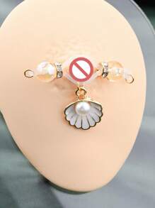 2Pcs Fake Nipple Rings For Women Sparkling Non-Piercing Dangle Nipplerings Nipple Fake Nipple Piercing Jewelry Sexy Women Clothing Accessories