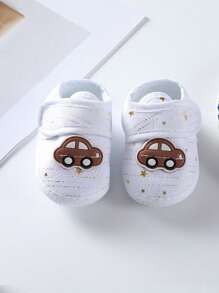 1 Pair Baby Bow Print Socks, Soft Sole Fabric Shoes Socks For Newborn 0-1 Year Old