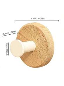 Wooden Hanging Hooks, Key Hooks, Jewelry Hooks, Bathroom Hooks, Kitchen Hooks, Towel Hooks, Clothes Hooks, Multi-Purpose Hooks, No-Drill, Cream Color, Anti-Rust, Anti-Mold, High Load-Bearing Capacity