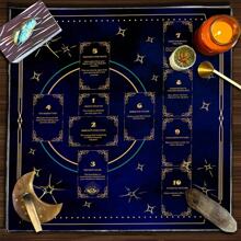1pc Celtic Cross Star Tarot Cloth, Altar Cloth, Witchcraft Pendulum Mat, Divination Astrology Card Tablecloth, Home Decor