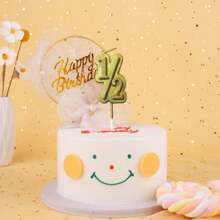 1pc 1/2 Shape Math Creative Candle, Suitable For Birthday Party, Wedding Anniversary Celebration Cake Topper, Birthday Candle, Party Mini Candle, Baking Decor, Dessert Party, Numeral Candle, Cute Candle, Also Applicable For Women's Birthday Party, Girlfriend Gathering