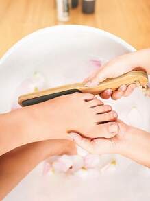 1pc Creative Double Sided Foot Rubbing, Wooden Rubbing Board, Effectively Removes Dead Skin And Calluses, Foot Brush, Nail Care Tool, Suitable For Personal Cleaning At Home