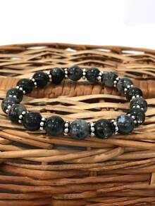 8mm Larvikite Beaded Stretch Bracelet, Labradorite Healing Meditation Chakra Jewelry For Women Men- Relieve Anxiety And Stress - Multicolor - View 6