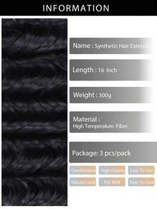 3 Pcs/Lot Crochet Hair Synthetic Water Wave Braiding Hair Extensions 16 Inch Black Brown Ombre Colour Fake Hair Deep Wave Curl Hair Heat Resistant Fiber - Multicolor - View 3