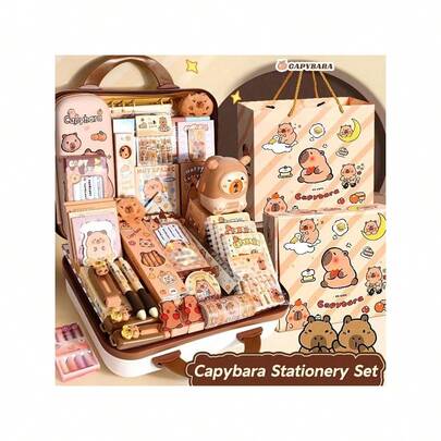 Coffret cadeau de papeterie de la série Capybara, fournitures d'apprentissage de haute qualité