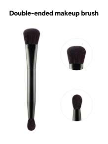 1 Stück Doppelendiger schwarzer Foundation- und Konturpinsel, multifunktionales professionelles Kosmetikwerkzeug