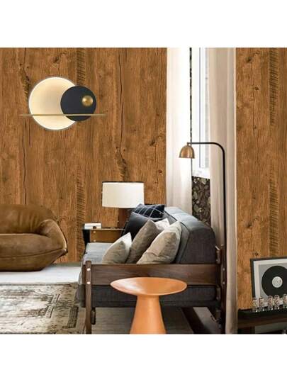 Realistic Wood Grain Waterproof, Oil Proof PVC Self Adhesive Film Kitchen Backsplash, Countertop, Cabinet Renovation Sticker, Holiday Year Round DIY Home Improvement, Minimalist Wrap Material, Wooden Accessories view 4