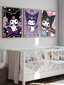 Sanrio 1pc Kawaii Wall Art Prints Posters,Kuromi Wall Arts,Pastel Girls Bedroom Prints,Girls Birthday Gift,For Dorm,Apartment,Bedroom,Living Room,Modern Home Decor,No Frame