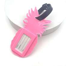 1pc/2pcs Pink Pineapple Flamingo Luggage Tag Pendant, Unisex Name Label For Business, Travel, Airport Luggage/Bag ID Card