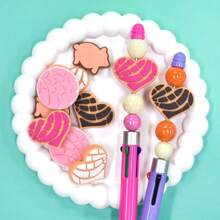 Set de 10 piezas de cuentas focales de pan mexicano con forma de corazón concha para manualidades y decoración de bolígrafos de plástico